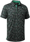 ZITY Men's Golf Shirts Short Sleeve Print Patterns Casual Collared Polo by ZITY