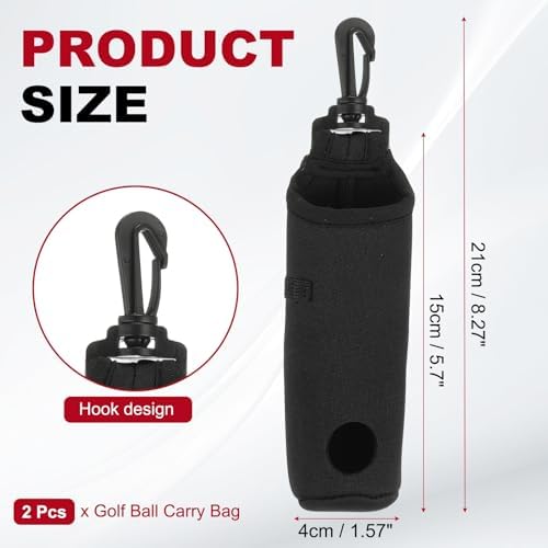 uxcell Golf Ball Carry Bag, Waist-Mounted Storage Bag Neoprene Golf Tee Holder - Image 2