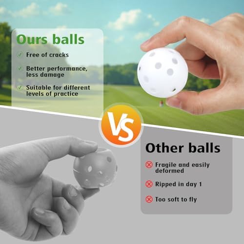 26 Pack Practice Golf Balls, 41mm Hollow Airflow Plastic Golf Balls - Image 5