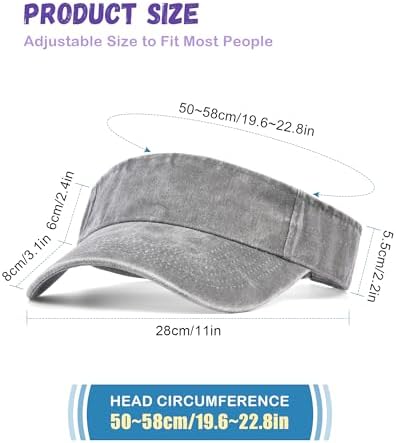 IYEBRAO 3 Pack Sun Visor Hat Sport Vintage Washed Adjustable Cotton Empty Top - Image 5
