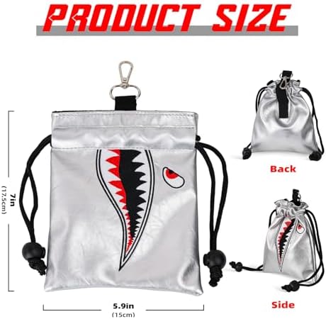 Craftsman Golf Shark Leather Valuable Drawstring Pouch Golf Tee Bag Ball Bag - Image 3