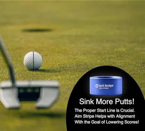 Aim Stripe, Golf Ball Alignment Tool, Full Metal, Training Aid - Image 3