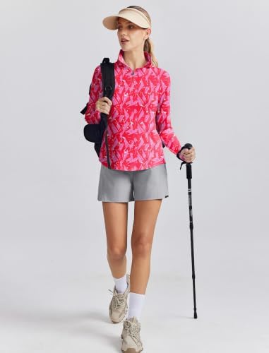 PINSPARK Womens Golf Shirt Long Sleeve Polo Shirts 1/4 Zip Tennis Hiking Tops - Image 3