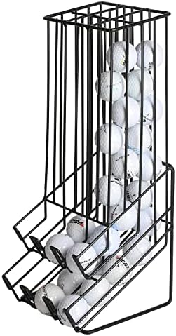 MyGift Golf Ball Basket Holder, Matte Black Wire Dispenser Rack by MyGiftHome