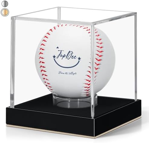 JupDec Baseball Display Case for Single Autograph Ball, UV Protected Stand Box by JupDec