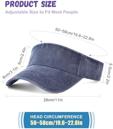 IYEBRAO 3 Pack Sun Visor Hat Sport Vintage Washed Adjustable Cotton Empty Top - Image 5