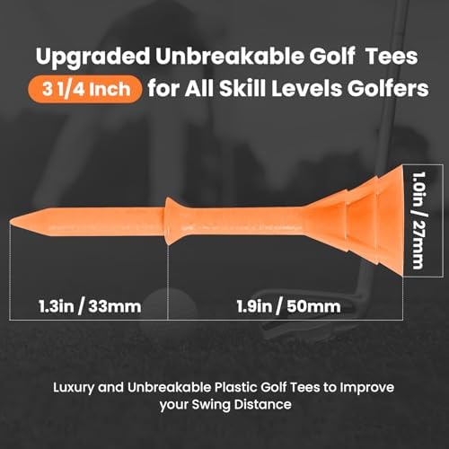 Unbreakable Plastic Golf Tees 3 1/4 Inch 20/40 Pack - Image 2