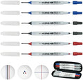 SANDIAN, 6 Pack, Golf Ball Aignment Lines Integrated Permanent Markers by SANDIAN