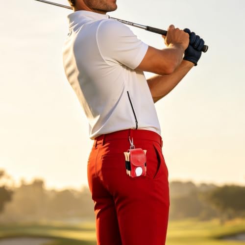 WCRAZYE Leather Golf Ball Bag Pouch - Image 6