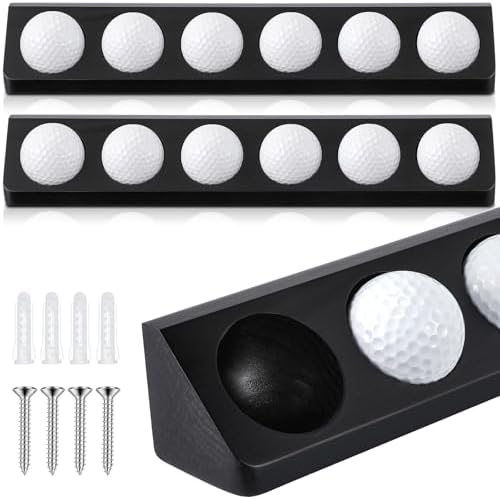 CroBlissful 2 Pack Golf Ball Display Case 1 Tier Wall Mounted Black by CroBlissful