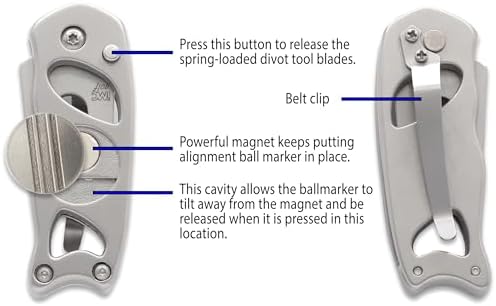 Switchblade Steel Golf Divot Repair Tool & Putting Alignment Ball Markers - Image 5