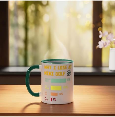 Mini Golf Champion Humor Family Golfers Ceramic Mug, Dark Green/White - Image 3