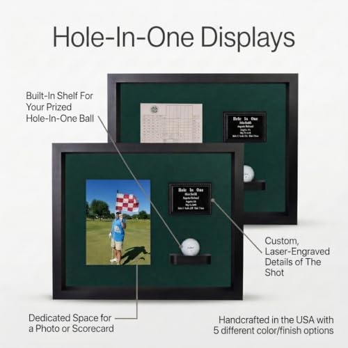 Hole in One Shadowbox and Golf Ball Display Case | Personalized Engraved Plate - Image 3