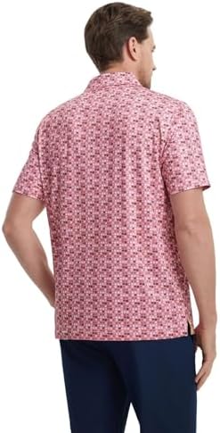 M MAELREG Mens Golf Shirt Short Sleeve Dry Fit Print Moisture Wicking - Image 4