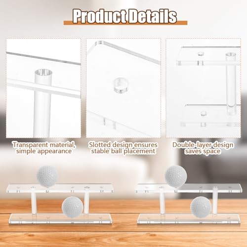 Silipull 2 Pcs Golf Ball Display Rack 8 Balls Clear Acrylic Golf Case Holder - Image 4