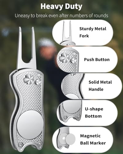GreenHaven 2-6 Pack Golf Divot Repair Tool Magnetic Ball Marker Foldable - Image 7