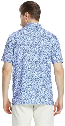 M MAELREG Mens Golf Shirt Short Sleeve Dry Fit Print Moisture Wicking - Image 4