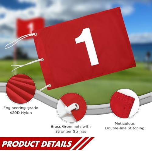 KINGTOP Golf Flags with Grommets, 14 x 20 in, 420D Nylon - Image 2