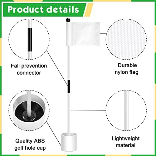 6 Golf Flagstick Set, Putting Green Flags - Image 3