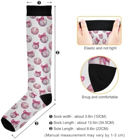 White Baseballs Stitching Compression Sock - Image 4