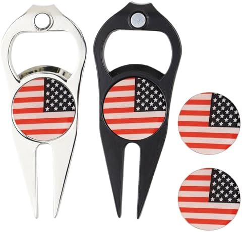 2 Pcs Golf Divot Repair Tool Divot Tool and Ball Marker, Gift Ideas Golf by Zakrafo