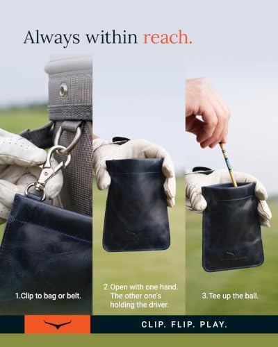 Leather Golf Tee Bag, Valuables Pouch - Image 5