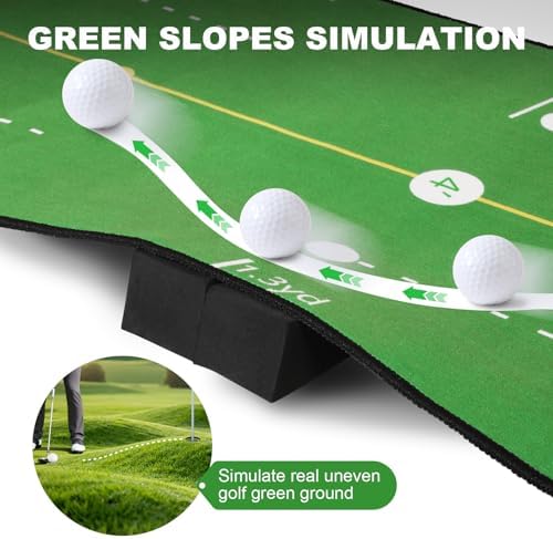 Golf Practice Mat with Alignment Mirror - 20 in X 120in Golf Putting Mat - Image 7