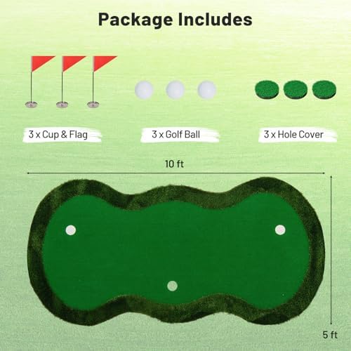 Tangkula 10 FT Golf Putting Green, Large Professional Golf Training Mat - Image 5