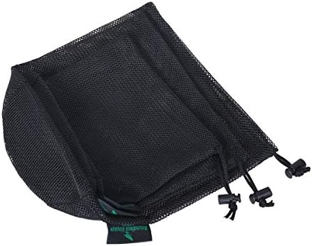 iBasingo 5-Pack Black Mesh Bag Nylon Drawstring Stuff Sacks BVP01 - Image 3
