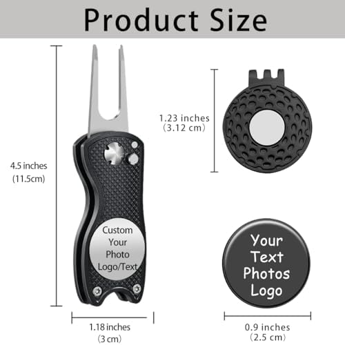 Custom Golf Ball Markers & Golf Divot Tool Gift Set, Personalized Magnetic Ball - Image 2