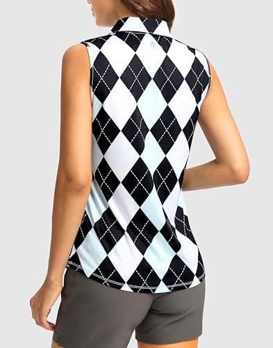 G Gradual Women's Golf Shirts Lightweight 1/4 Zip Collared Tank Top - Image 3