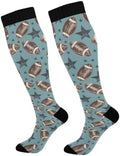 White Baseballs Stitching Compression Sock by Unknown