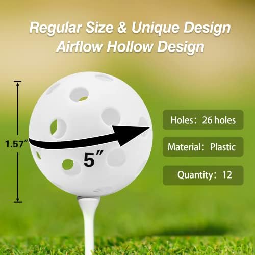 GSE Plastic Practice Golf Balls, 40mm Limited Flight, 12 Pack, Bright Color - Image 2