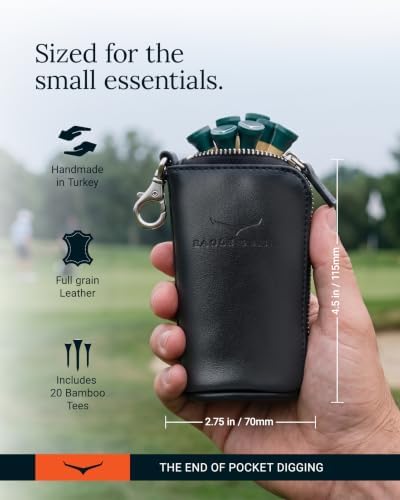 Leather Golf Tee Bag, Valuables Pouch - Image 4