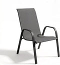 Stackable Patio Chairs Set of 1/2/4, Heavy Duty Metal Frame & Teslin Fabric by Unknown