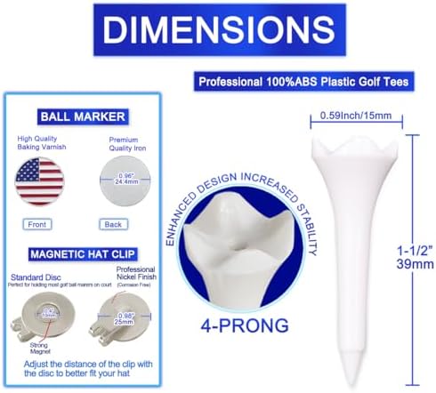 1 1/2 Inch Plastic Golf Tees, Short Golf Tees Plastic 120 Pack-4 Prongs - Image 2