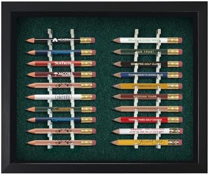 Golf Pencil Display Case for 20 Round or Hex Pencils, Wall-Mount or Desktop by Unknown