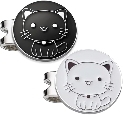 Adhere Golf Ball Markers Personlized Double Side Cute cat Logo Enamel by Unknown