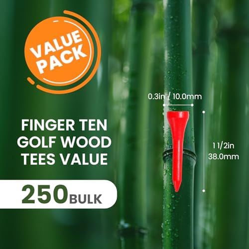 FINGER TEN Golf Tees Wood Bulk - Image 2