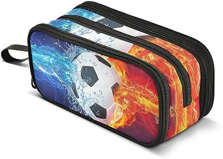 ZAZYXTJ Soccer Ball Pencil Case Large Capacity Pencil Pouch by ZAZYXTJ