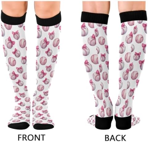 White Baseballs Stitching Compression Sock - Image 2