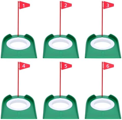6 Pcs Golf Putting Cup and Flag Plastic Golf Hole Training Aids Training Putters by AojSup