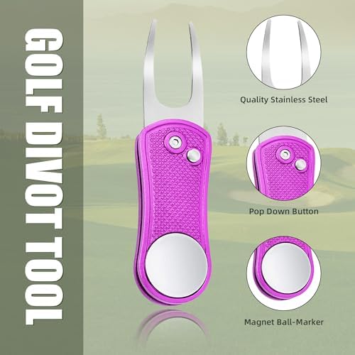 Mile High Life Golf Divot Repair Tool Metal/Foldable w Magnetic Ball Marker - Image 2