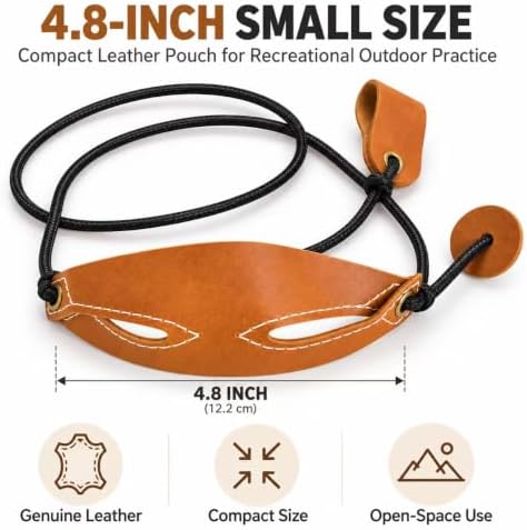 Shepherd Sling, Genuine Leather Pouch, Golf Ball Thrower - Image 2