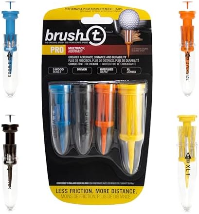 BRUSH T Premium Plastic Golf Tees, Unbreakable Innovative Design, Consistent by Brush-T
