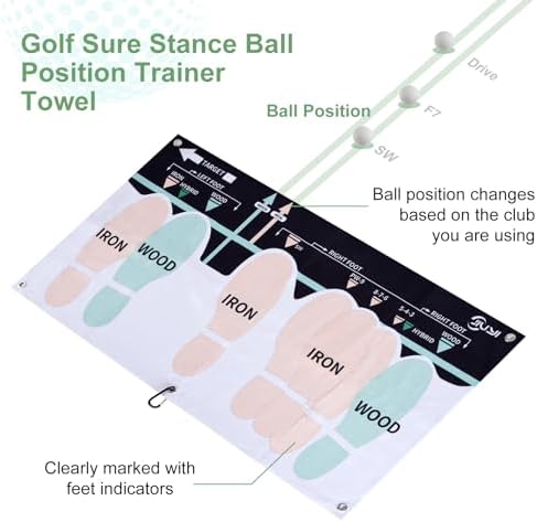Golf Sure Stance Ball Position Trainer Towel - Image 3