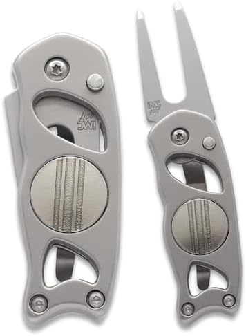 Switchblade Steel Golf Divot Repair Tool & Putting Alignment Ball Markers by IndianaMetalCraft