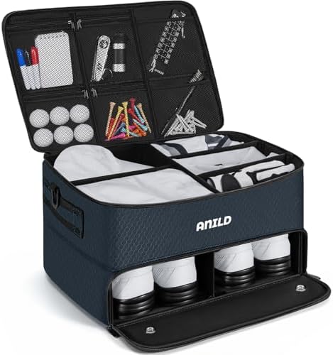 ANILD Golf Trunk Organizer, 2 Layer Golf Storage Case by ANILD