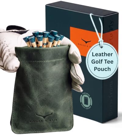 Leather Golf Tee Bag, Valuables Pouch by EAGLEASH
