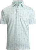 Alex Vando Mens Golf Shirt Moisture Wicking Print Performance Polo Shirt by AlexVando
